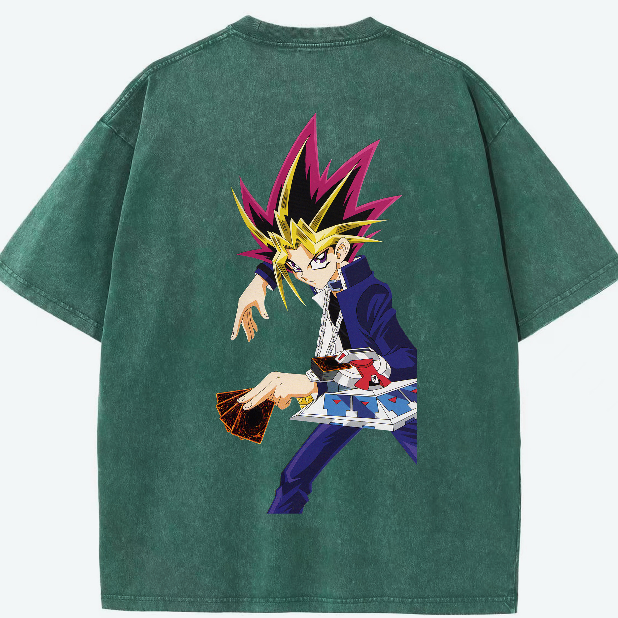 （画像用） 遊☆戯☆王 Yu-Gi-Oh! 綿100% ヴィンテージ風 半袖Tシャツ（背面プリント）